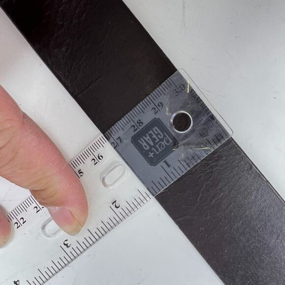 Unbranded Leather Belt Brown Genuine Leather Gold Color Hardwarare Men's Sz. 34 - Picture 6 of 9